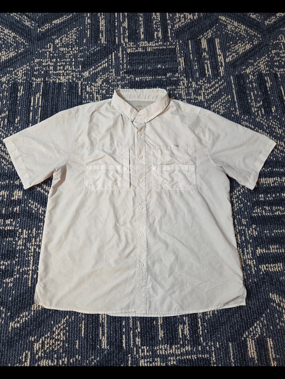 Casual Short-Sleeve Button-Down Shirt in Cream